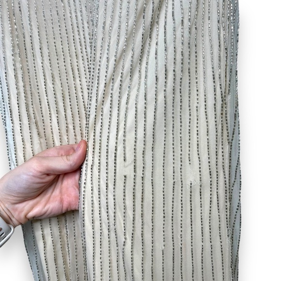 NWOT Parker Black Label Cream Beaded Elegant Floor Length Sheath Gown 6 (AS-IS) - Picture 10 of 11